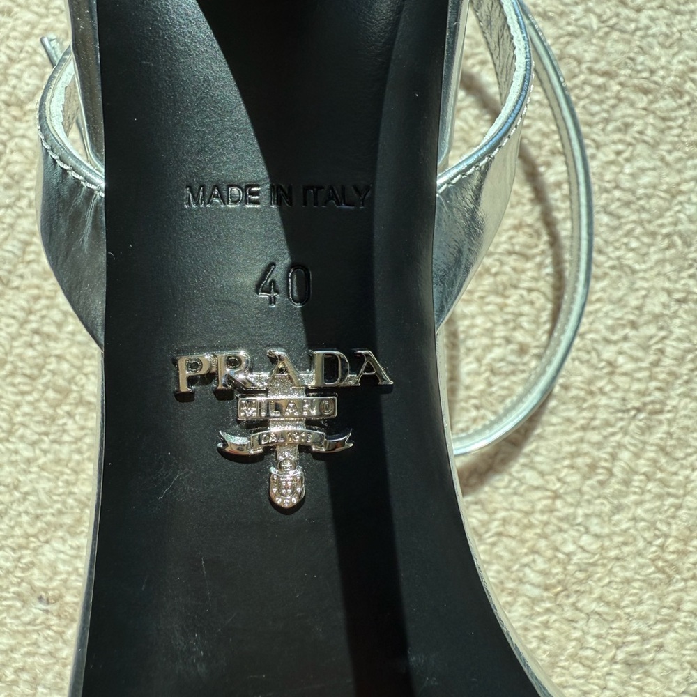 Prada Metallic Silver Heels - Picture 7 of 8